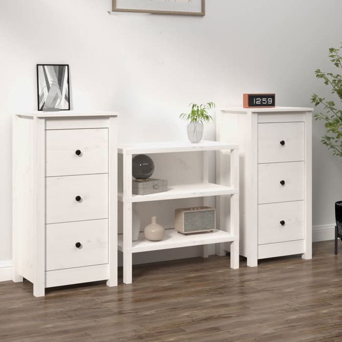 VidaXL 2x Buffets Armoires Latérales Organisateurs de Maison Meubles de Rangement Salon Intérieur Blanc 40x35x80 cm Bois 813742