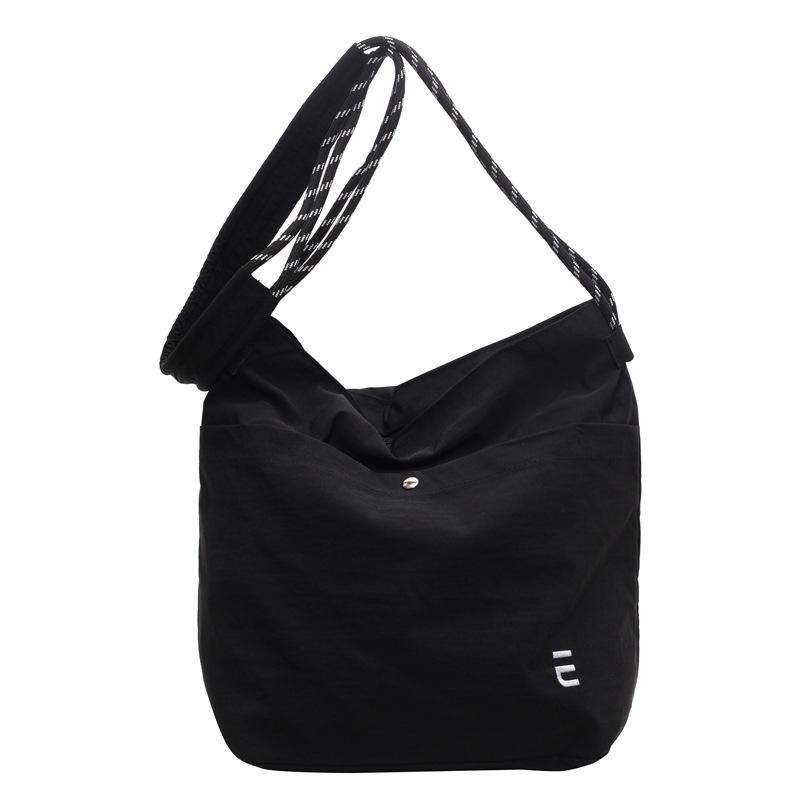 

Новая сумка-мессенджер женская тканевая сумка легкая водонепроницаемая нейлоновая сумка большой вместимости студенческая для занятий однотонная сумка-мессенджер чёрный