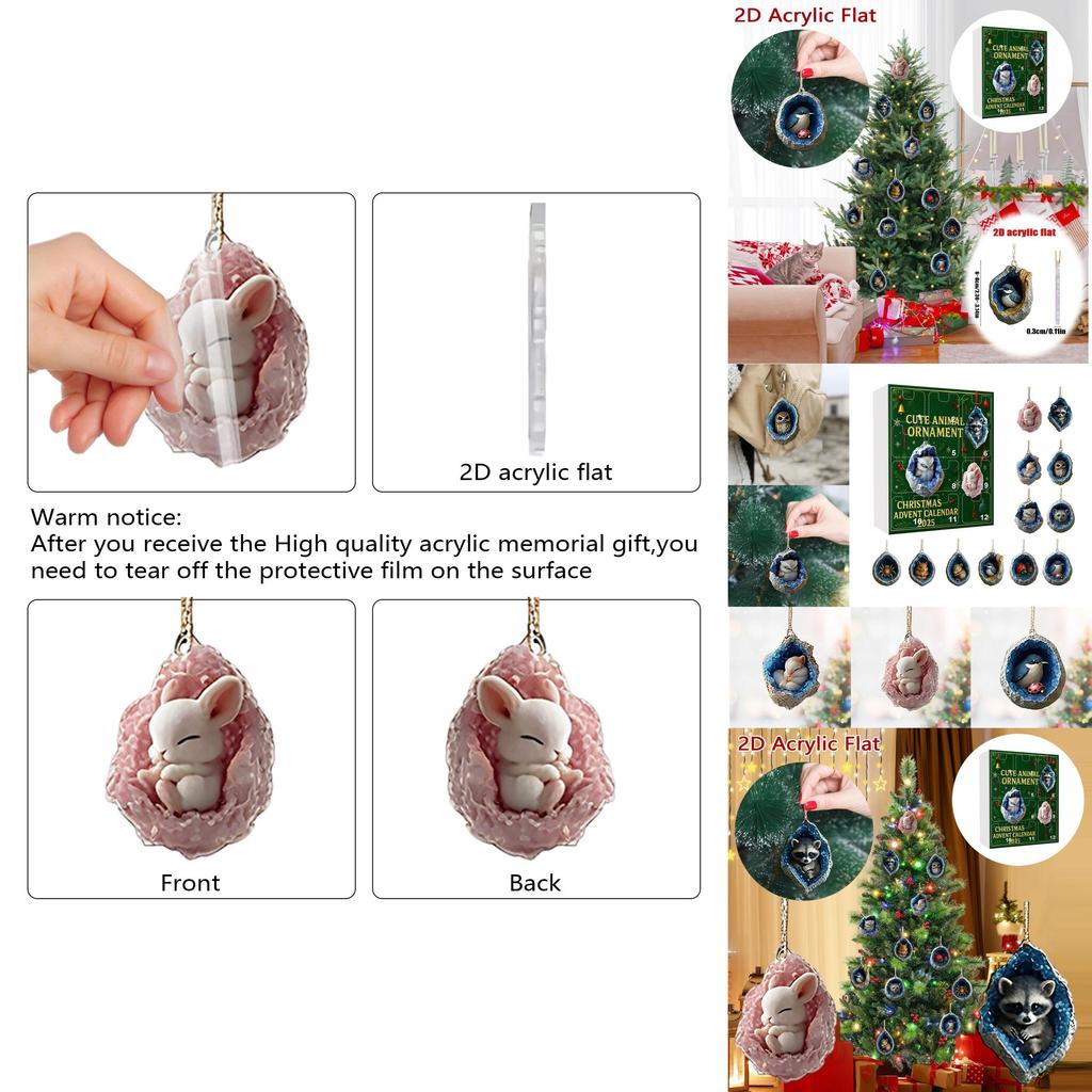 Animal Christmas Blind Box Decorations With Acrylic Style For Holiday Parties And Gifting