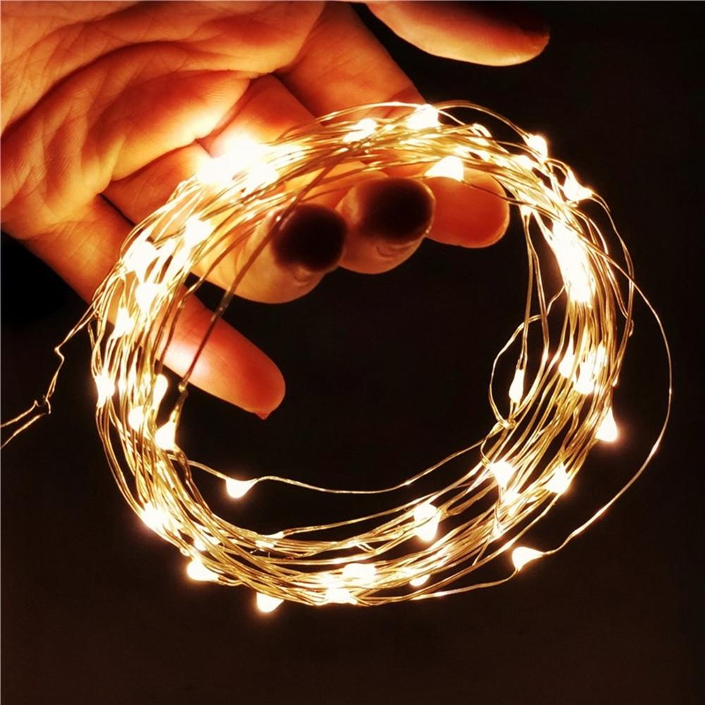 1pcs USB Powered LED String Lights 5M 50leds / 10M 100leds Silver Wire Fairy Garland for New Year Wedding Christmas Holiday Gift