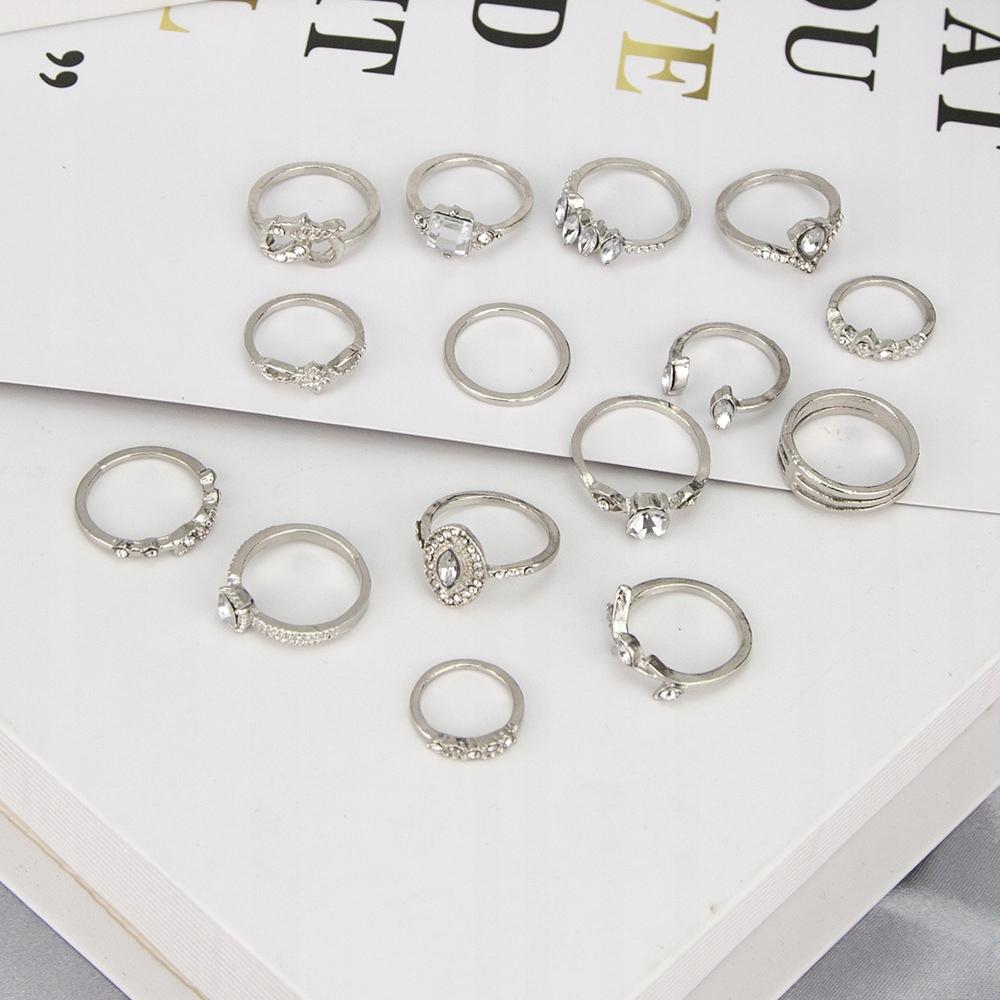 Silver Retro Punk Boho Ring Set 96