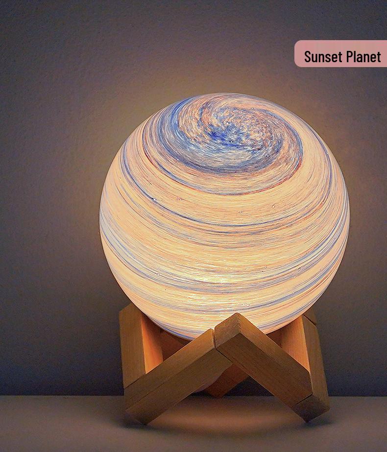 Creative Planet Moon & Starry Sky Projector: Remote-Controlled Night Table Lamp for Bedroom Atmosphere