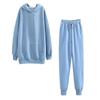 Herbst Winter Damen Trainingsanzug Dicker Fleece-Baumwollanzug 2-teiliges Set Kapuzenpullover Sweatshirt und lockere lange Hosenanzüge