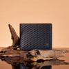 Navy Woven Pattern Cowhide Wallet Dbwa6e860n2