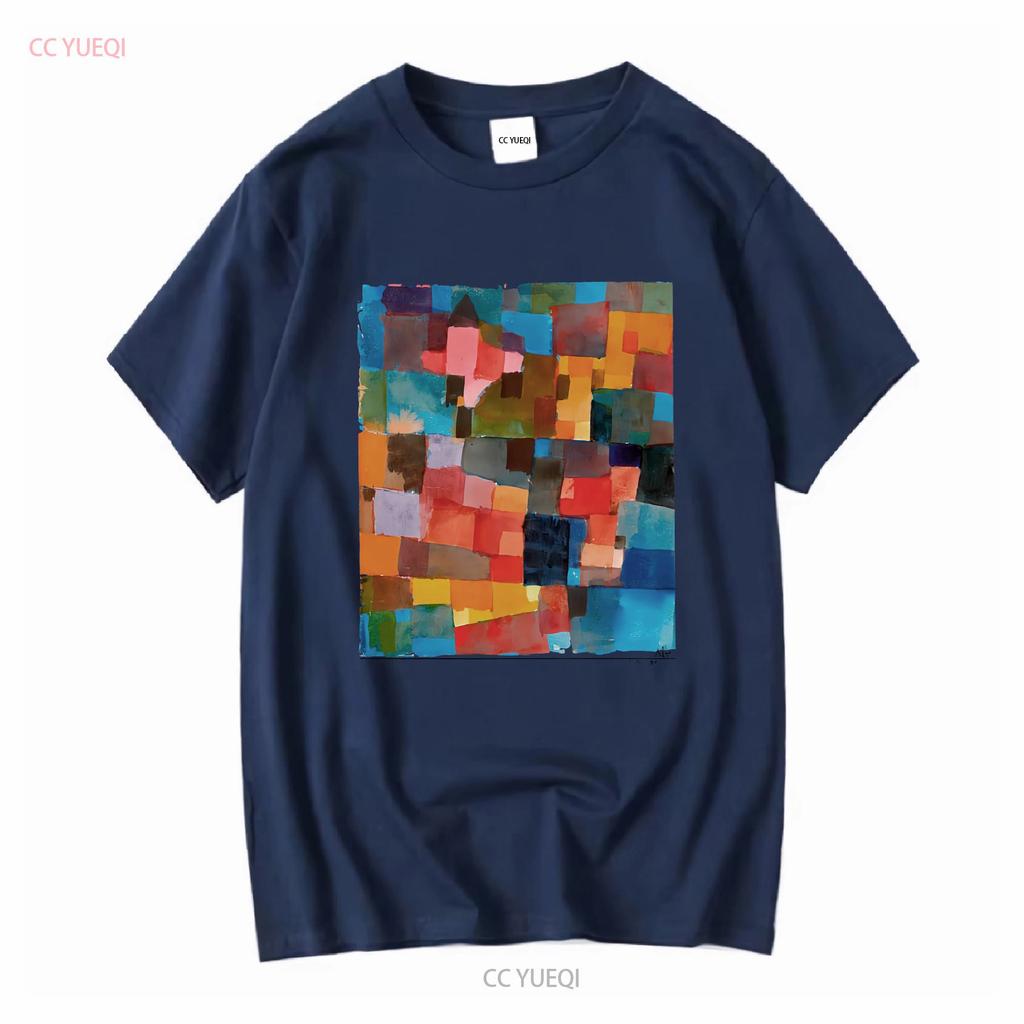 Paul Klee Raumarchitecturen Auf Kalt Warm Artwork T Shirt long or short sleeves vintage Washed Stylish graphic homme Unisex
