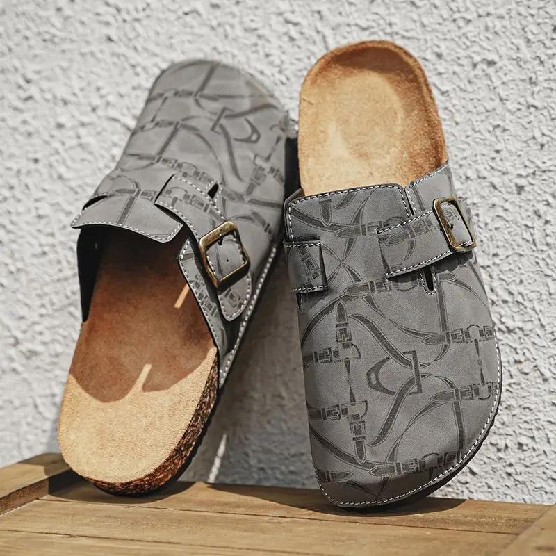 Мужские шлепанцы-мюли, плоская подошва, мужские тапочки, полуботинки, для дома, для ходьбы по дому, Y2k, удобные, ПВХ, стиль 2026, модный тренд, ЭВА, шлепанцы 39