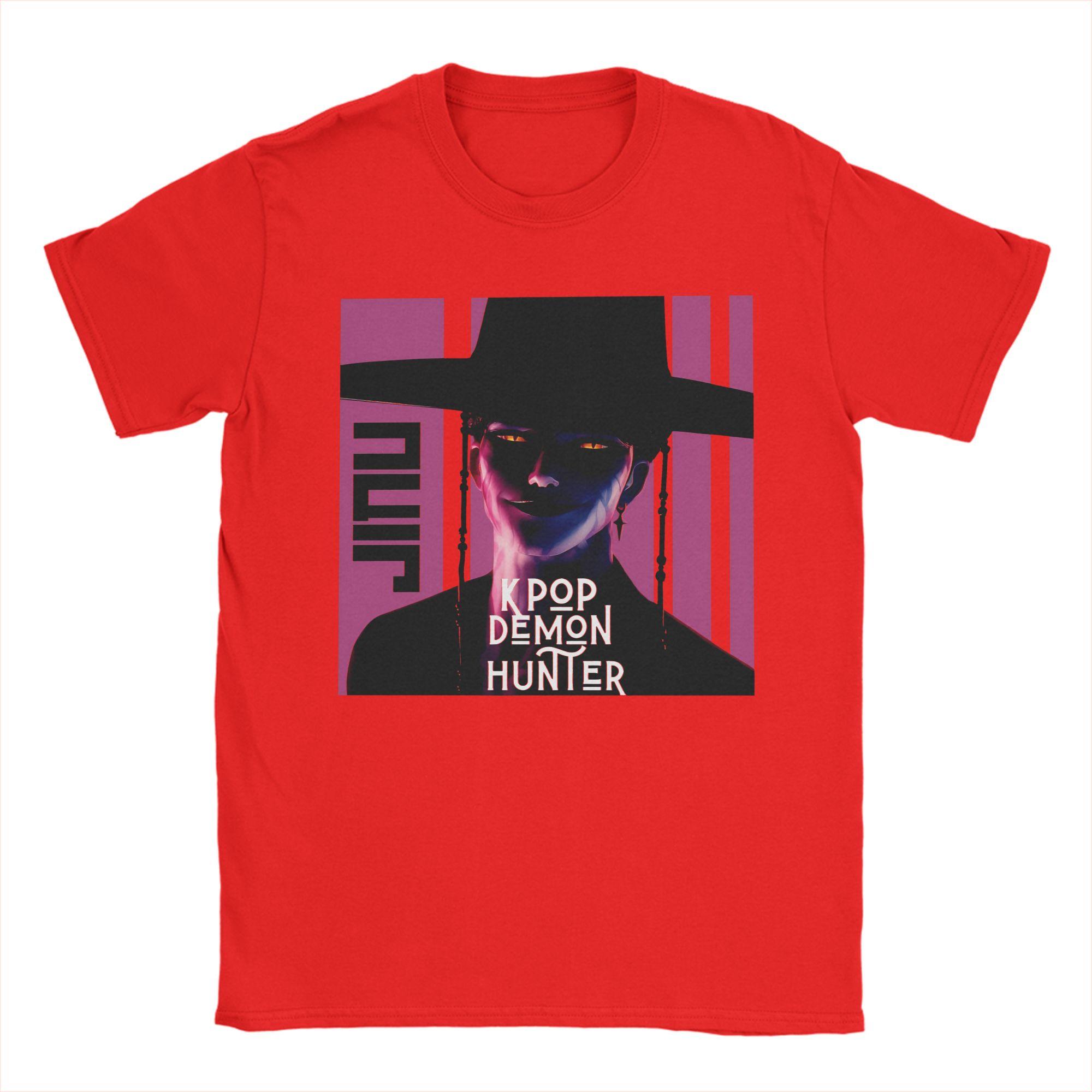 

Jinu Saja Boys Kpop Demon Hunters Cotton T Shirt Men Summer Awesome T-Shirts Breathable Leisure Tee Shirt Big Size Casual Tops S