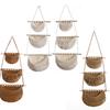Wall Door Storage Rack Multi-purpose Cotton Rope Hanging Basket Home Decoration Creative 3-layer Wall Hanging Debris Storage Bag