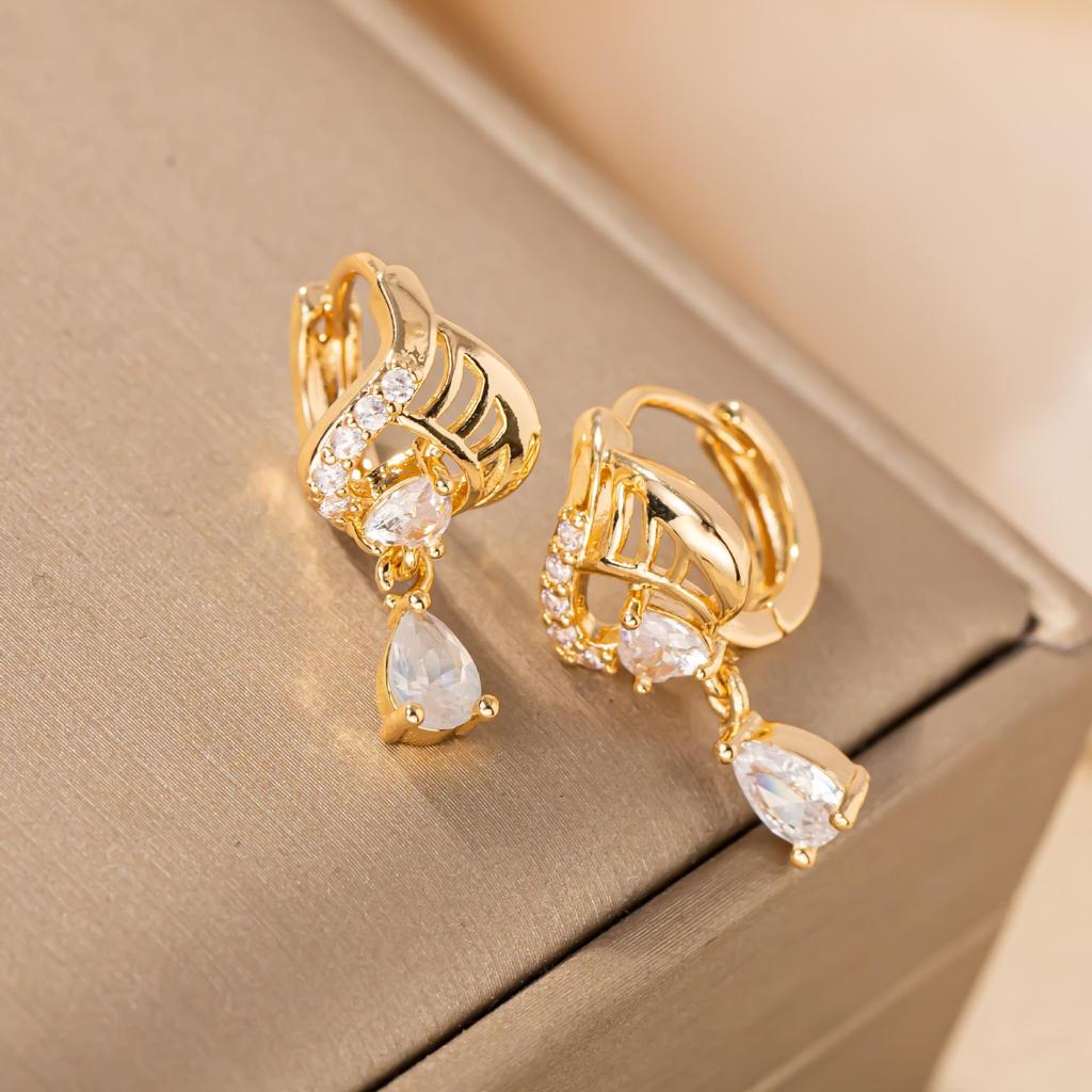 Elegant Retro Water Drop Earrings: European, American, Japanese, and Korean Styles