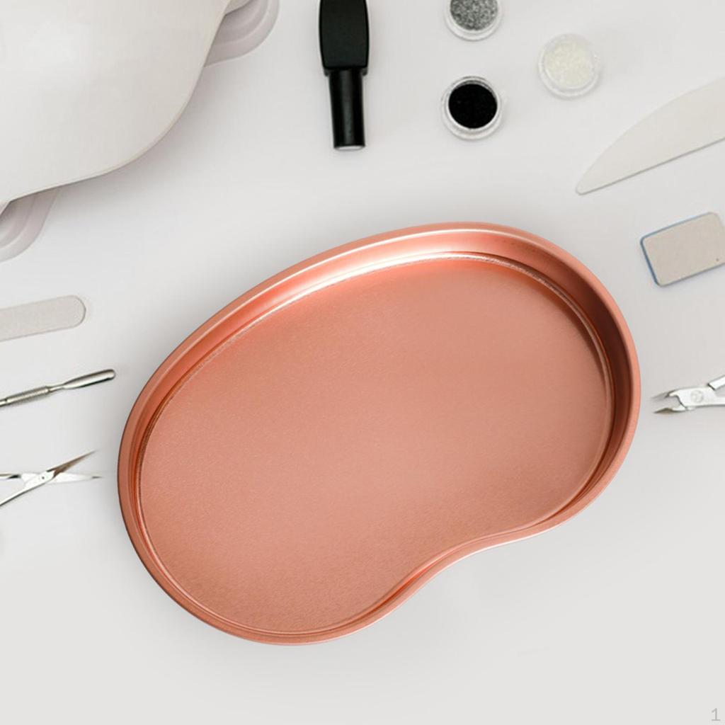 Plateau irrégulier porte-bijoux plat à bibelots en acier inoxydable pour vanité