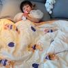Summer Quilt Single Cartoon Child Cartoon Silk Feather Cotton Blanket Soft Lightweight Coverlet Comforter Happy Bear
