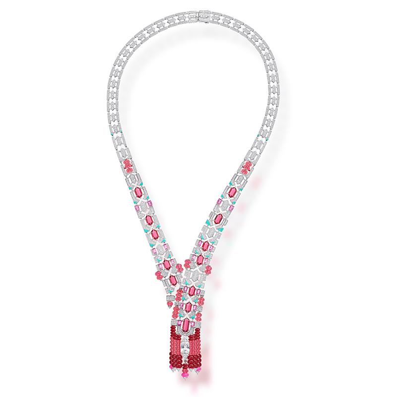 Buy Brass Red Bead Tassel Necklace Online Vintage Elegant Handmade Enamel Cubic Zirconia Dubai Women's Jewelry