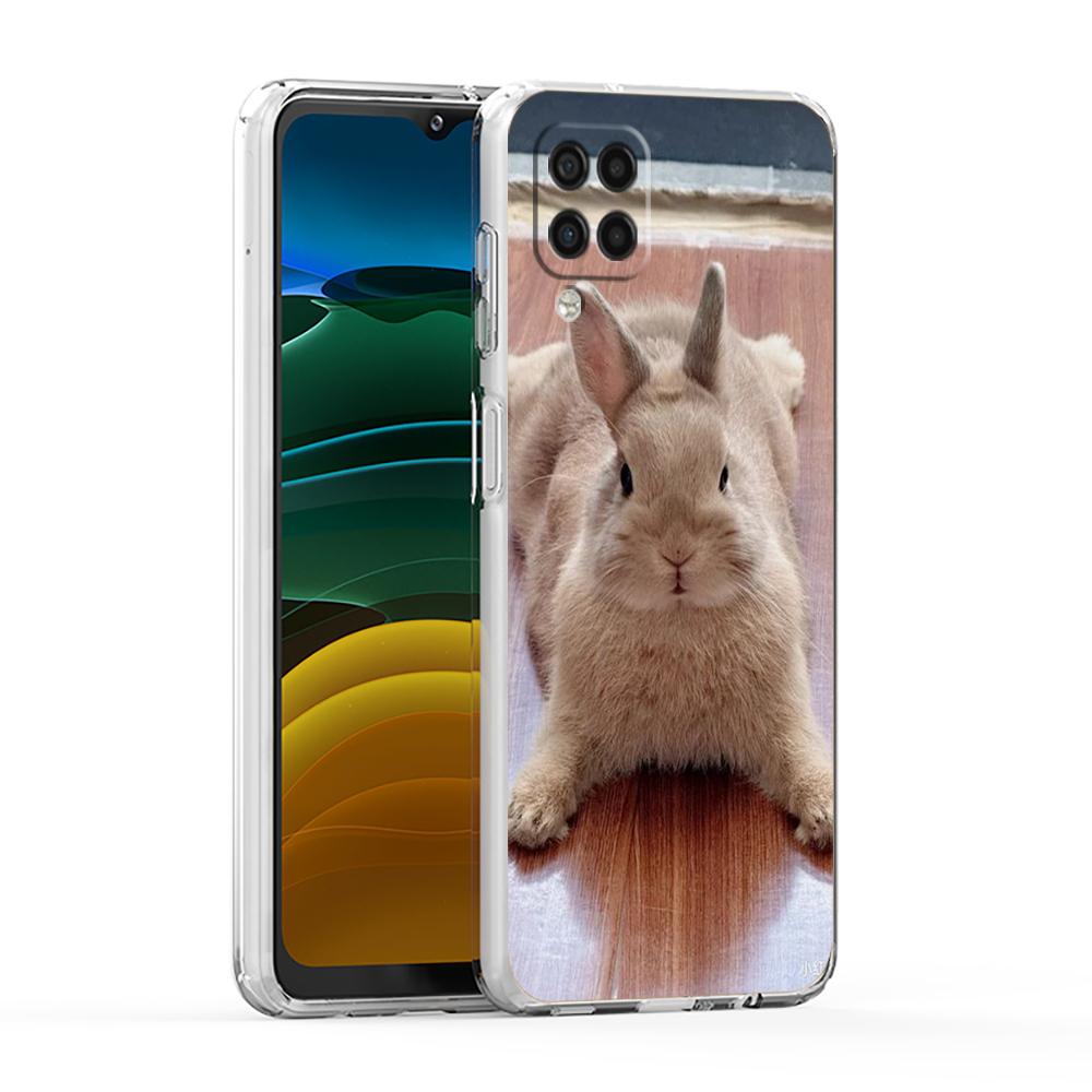 Cute White Baby Rabbits Phone Case For Samsung A13 A33 A35 A55 A73 A53 A23 A51 A71 A21S A31 A41 A05s A03S A15 A25 5G Cover