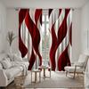 Elegant Red White Abstract Wave Printed Curtains Pole Bag Home Decoration Room Curtain Polyester
