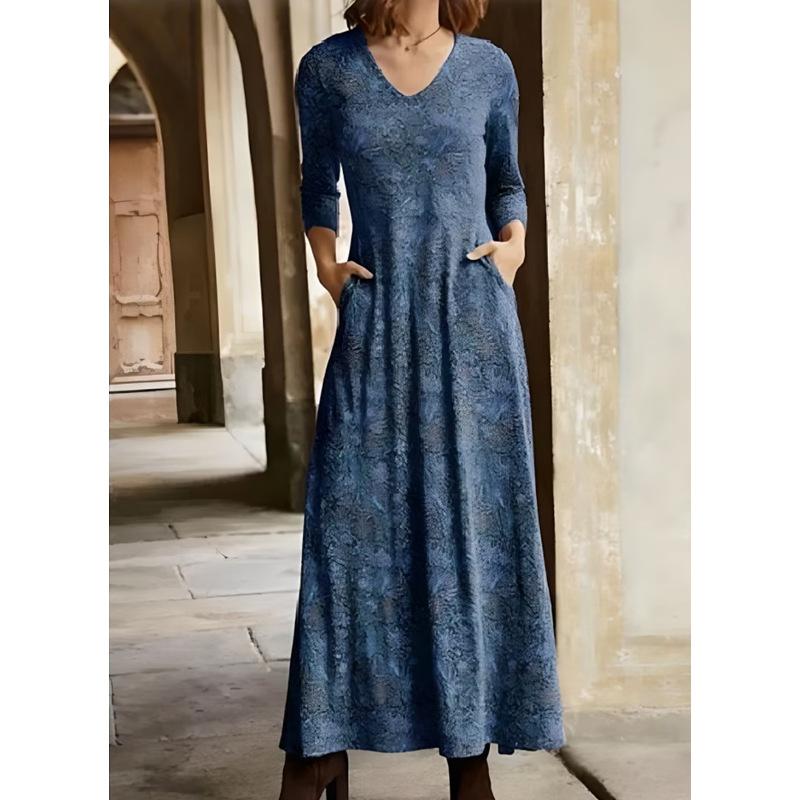 JPNTKY Women's Fashion Autumn Winter Long Sleeve O-Neck Casual Dresses