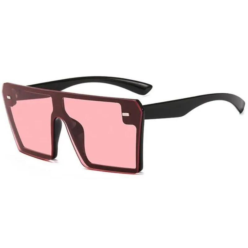 Oversized Plastic Shield Sunglasses Women Black Big Frame Vintage UV Protection Luxury Designer Rimless Sun Glasses For Men