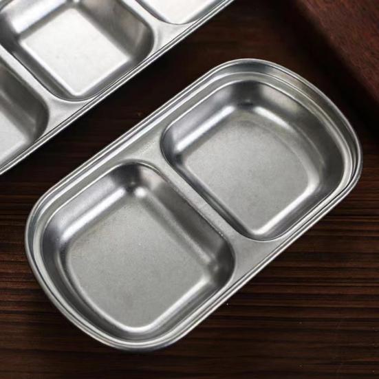 Miska na omáčky Nerezová dělená miska na namáčení omáčky Trvanlivý ocet Podnos na koření sojové koření pro domácí restauraci
