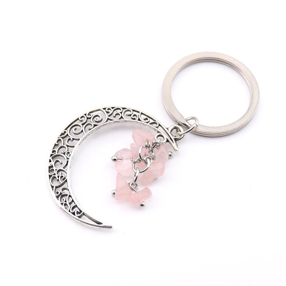 Moon Gravel Grape Crystal Keychain Keyring K54