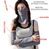 UV Protection Summer Sun Protection Set Breathable Dustproof Summer Ice Sleeve Face Protection Solid Color Sunscreen Face Cover