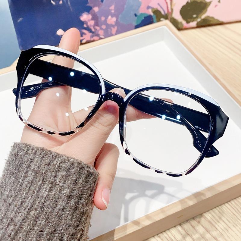 Fashion Large Frame Square Anti Blue Light Glasses Men Women Europe and America Piece Together Color Eyeglasses