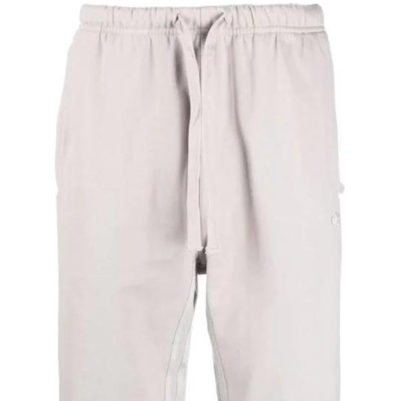 Adidas Originals Trefoil Solid Color Logo Embroidery Joggers With Elastic Waist And Cuffs Unisex Bottoms White HD4818