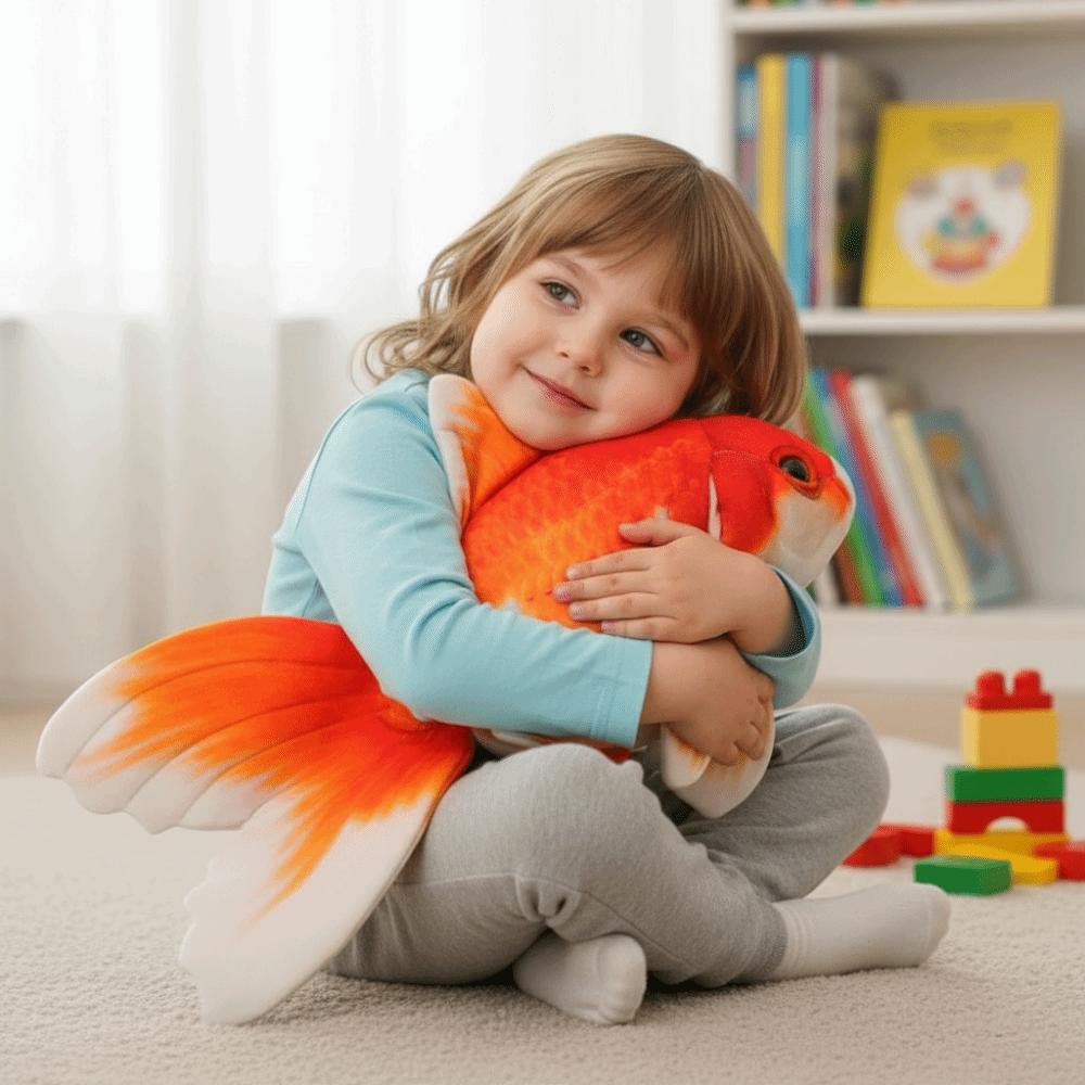 Long Tail Design Goldfish Plush Toys 50cm Big Size Simulated Gold Fish Kids Birthday Gifts