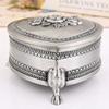 Heart Shape Jewelry Storage Box Ancient Silver Inlaid Gem Organizer Alloy Storage Jar Earrings Ring Unique Gift for Family
