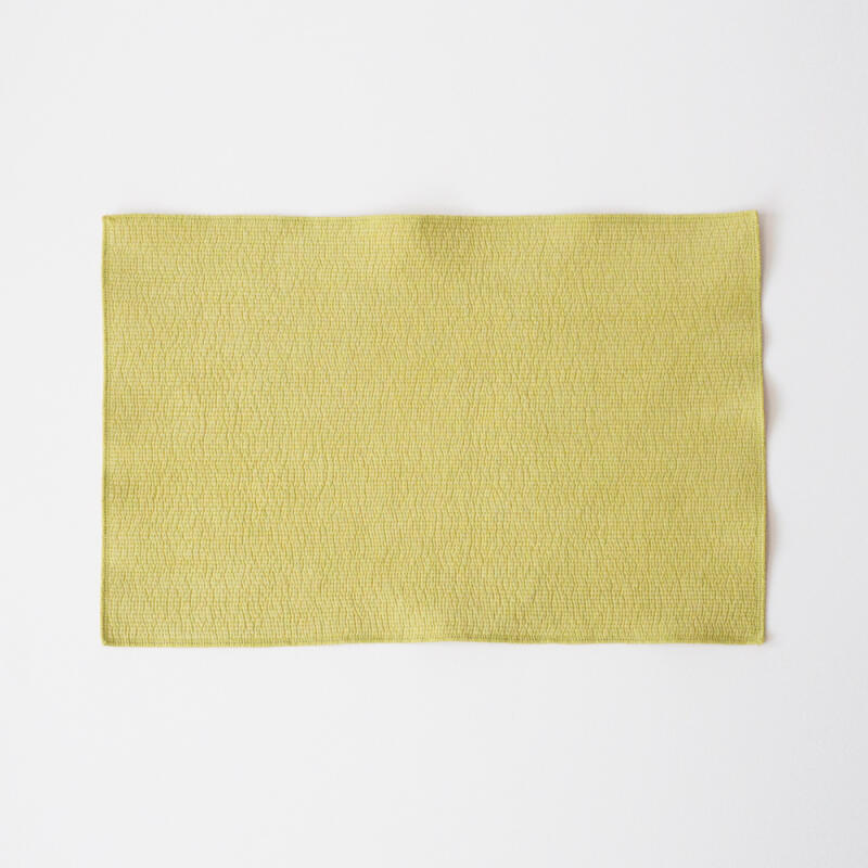 Cotton Quilted Overstitch Table Mat (Mustard)