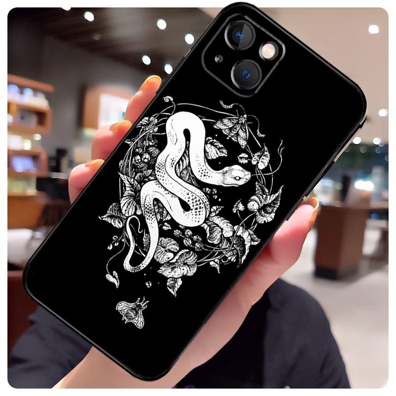 Snake Illustration Art Case For iPhone 17 Pro Max 15 14 13 11 12 16 Pro Max mini 15 16 Plus 16e 17 Air Phone Cover