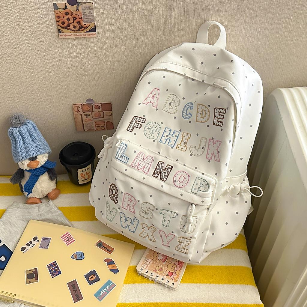 Schoolbag1011 summer new schoolbag female junior high school students large capacity niche ins backpack Korean version alphabet computer bag