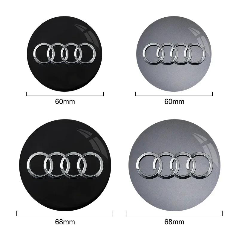 4PCS Car Badge Emblem Wheel Center Cap Hub Covers Accessories For Audi C7 C6 C5 B5 B6 B7 B8 B9 D3 Q3 Q5 Q7 TT A1 A3 A4 A5 A6