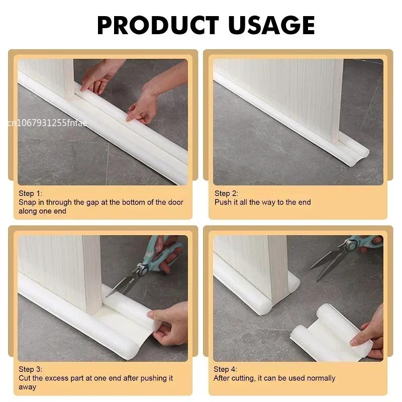 1PC Flexible Under Door Draft Stopper Door Bottom Seal Strip Weather Strip Thicker Anti-Cold Gap Blocker Sealing Weather Strip
