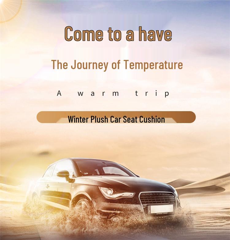 Winter Plush Imitation Wool Car Seat Cushion Set: Non-Slip, Thickened, No Backrest, 3-Piece.