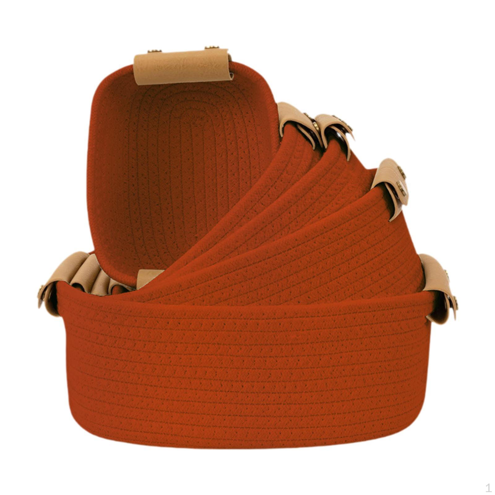 

Набор из 5 плетеных корзин, корзина из хлопковой веревки, декоративный органайзер, всякая всячина для организации красный