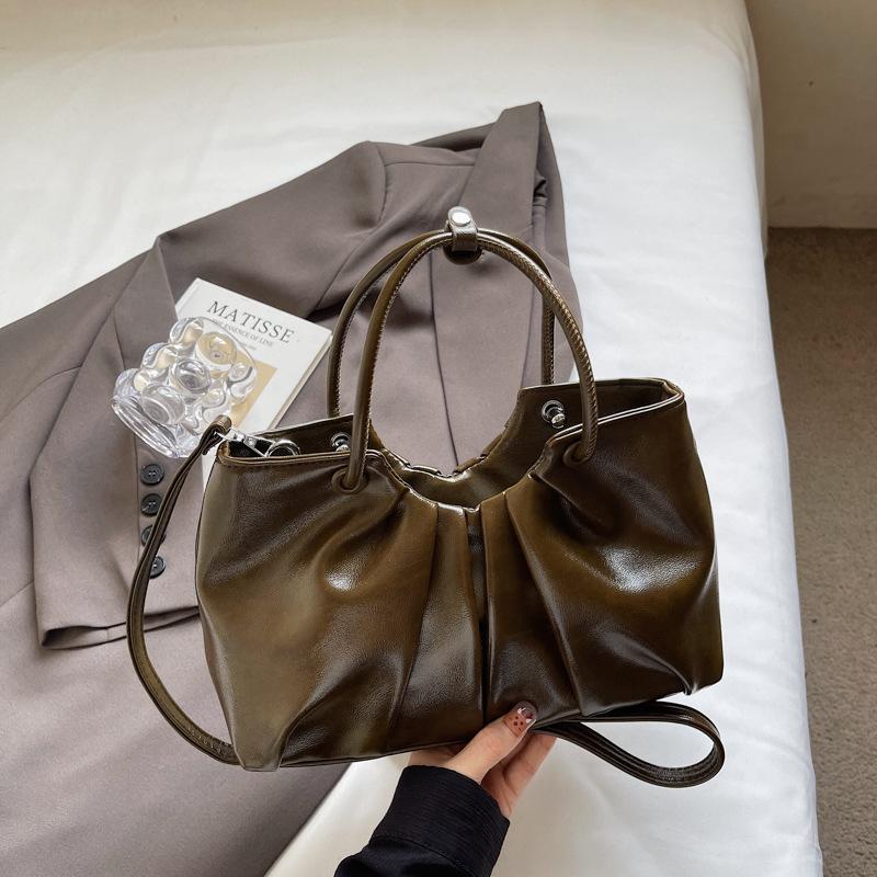 Foreign French Temperament Cloud Handbag Women's 2025 Autumn New Casual Niche Pleated Shoulder Wrinkled Messenger Bag