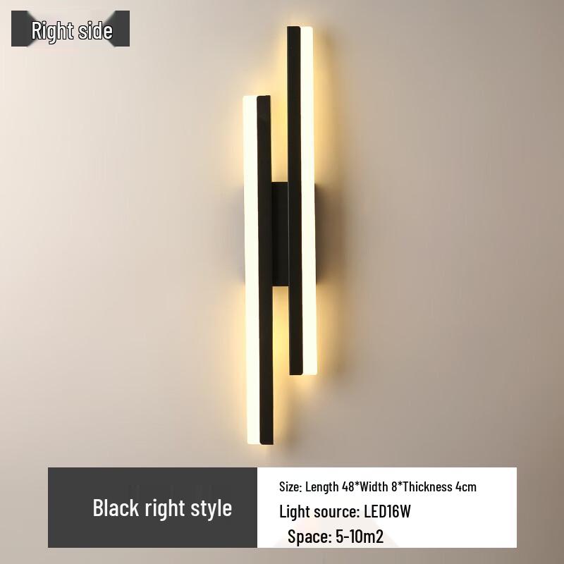 Nordycka Minimalistyczna Czarna Lampa Ścienna