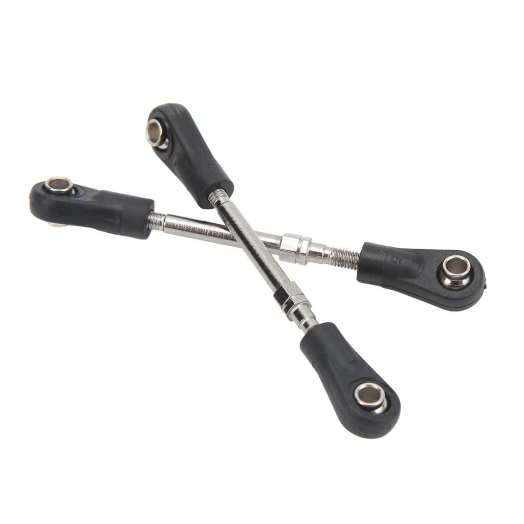 2pcs RC Servo Pull Rod RC Servo Connecting Rod for ZD Racing 10421 110 RC Car Black Silver