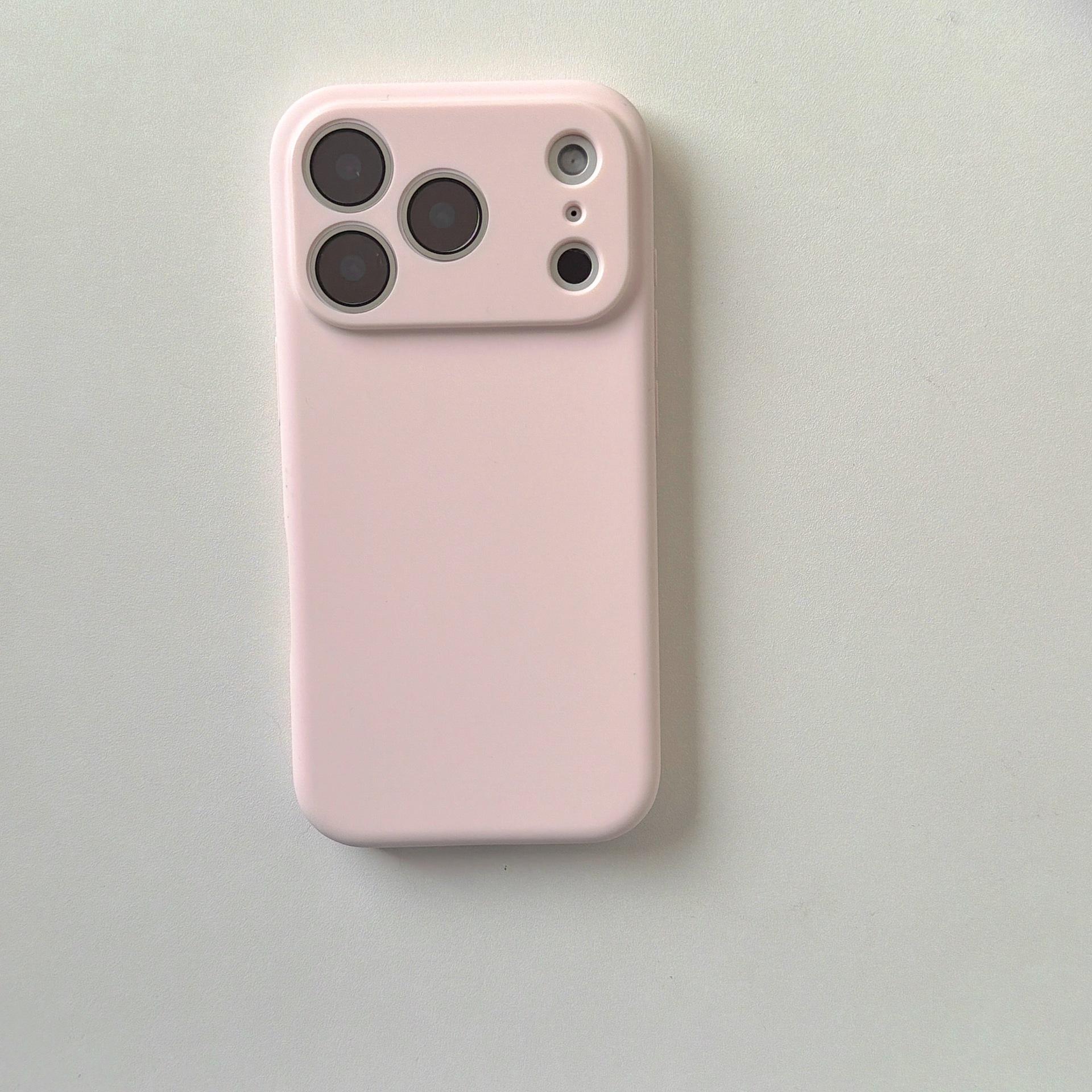 

True Liquid Silicone iPhone 17 Case: Solid Color, Full Lens Coverage, Compatible with iPhone 16 iPhone 15 светло-розовый