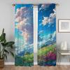 Summer Blackout Curtain for Room 2 Panel Tulle for Bedroom Kitchen Curtains Home Interior Curtains Partition Shades Living Child