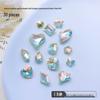 30-Piece Nail Art Crystal Rhinestones Set: Shiny Butterfly, Square, Asymmetrical Peach Heart Shapes