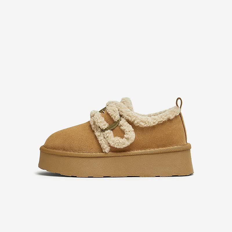 Bestune Women s Winter Furry Platform Loafers 37 верблюд