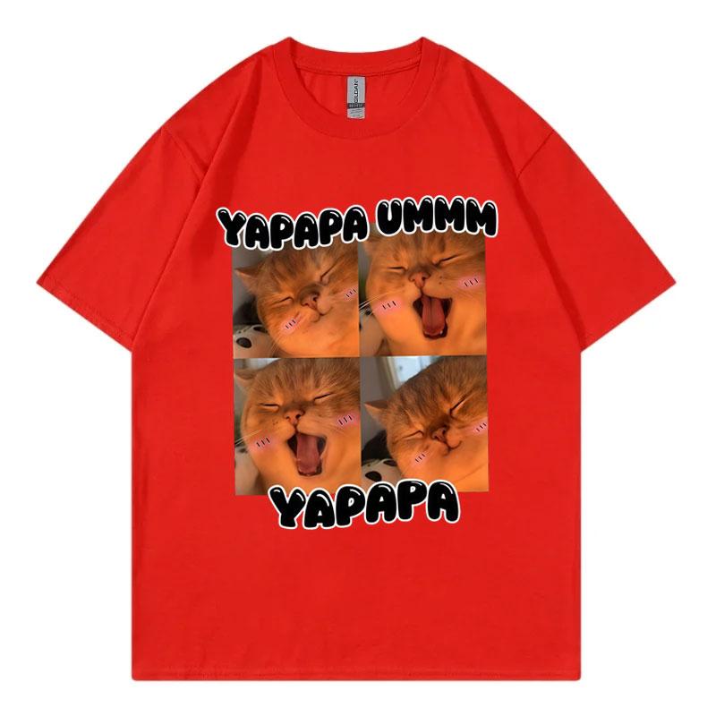 Yapapa Ummmm Funny Cat Meme Tshirts Fashion Cute Short Sleeve Tshirt Unisex Unisex Casual 100cotton T Shirts Summer Streetwear