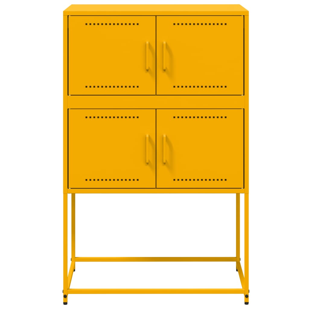 Sideboard Mustard Yellow 68.5 x 38.5 x 107 cm Steel