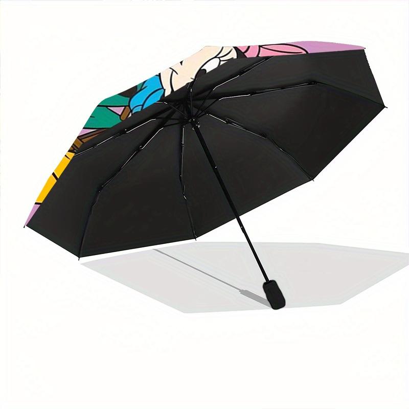 1pc Mickey Mouse Family Cartoon Umbrella, Portable 3-Fold Compact Umbrella, Suitable for Camping, Hiking and Travel, Ideal Easter Birthday G
