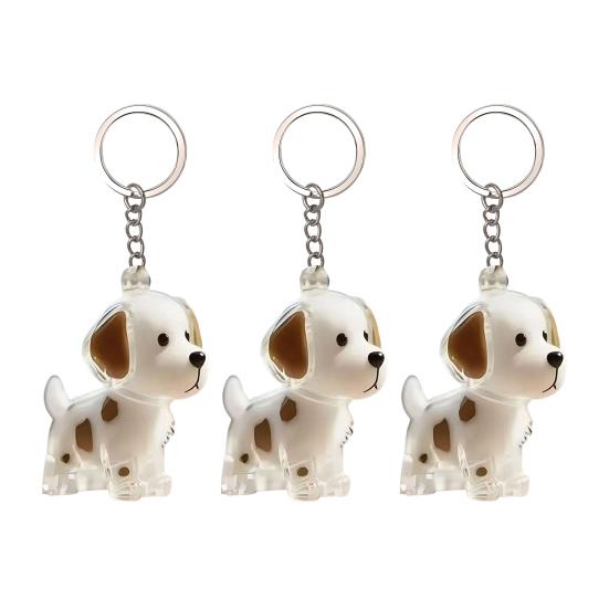 Dog Hair Storage Bottle Pet Memorial Keychain Transparent Hair Locket
