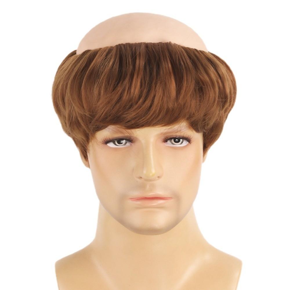 Dress Up Short Straight Bald Head Wigs Anime Halloween Balding Wig Role Play