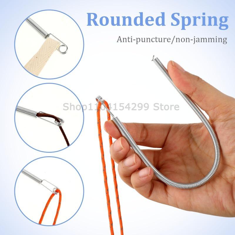 Bendable Spring Drawstring Threader Clip Pants Hoodies Elastic Band Lace Cord Flexible Drawstring Thread DIY Sewing Accessories
