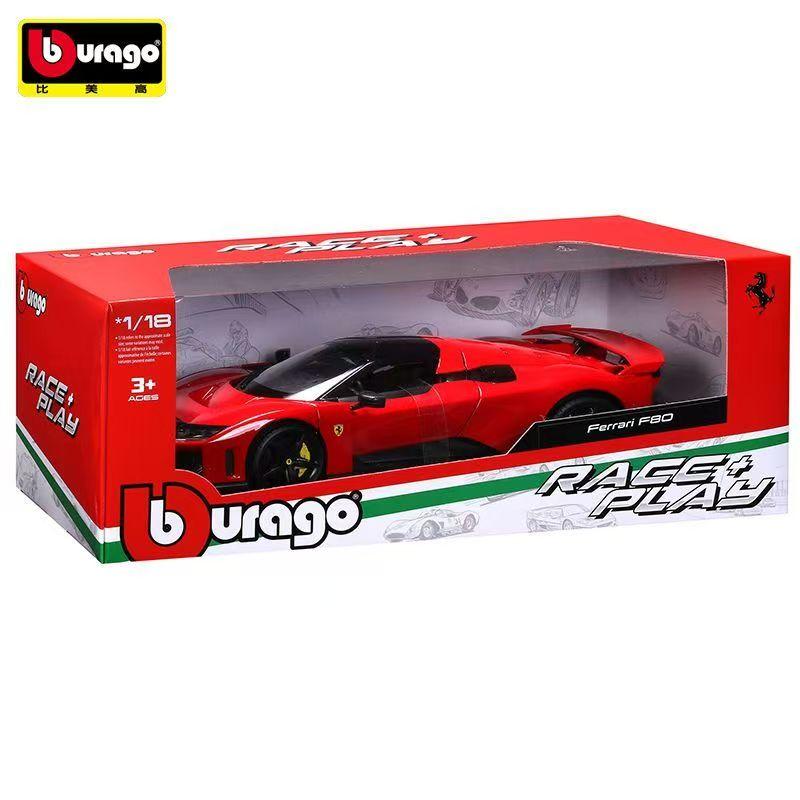 

New In Stock Bburago 1:18 Ferrari F80 Signature Version Packaging Metal Red White Alloy Miniature Diecast Model Toys Gift