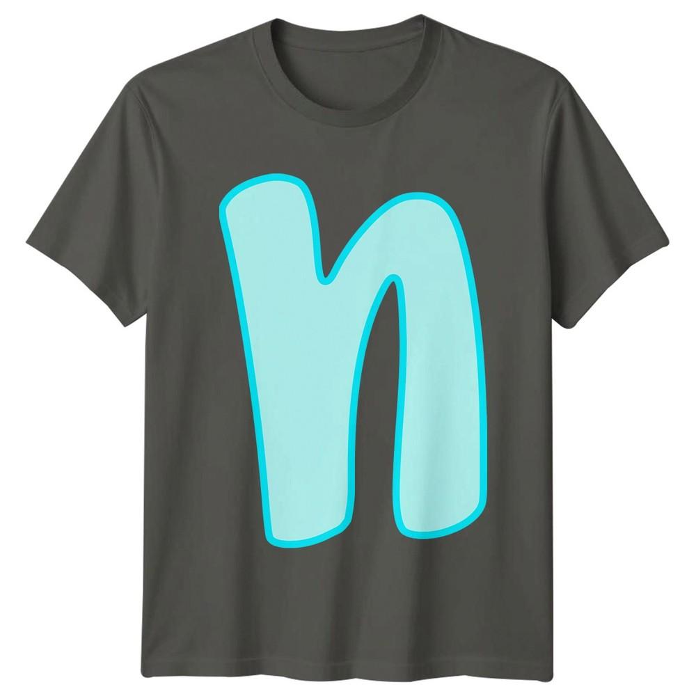 Letter N Initial Alphabet Unisexs TShirt Unisexs Tee Graphic Unisex Top S