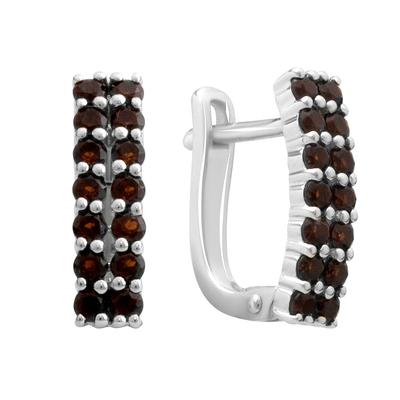 Stříbrné náušnice s přírodním granátem 1.367ct (2182078)